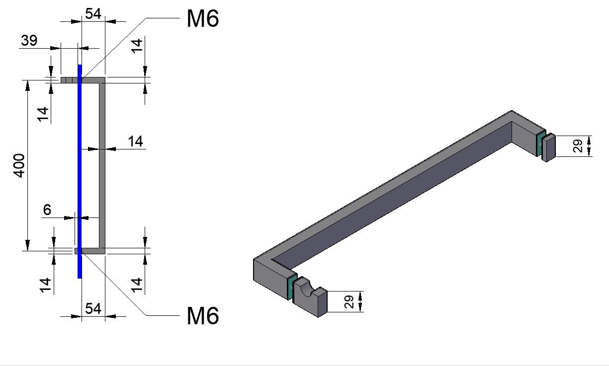 Ручка-рушникотримач плюс кноб PREMIO 400 чорний матовий 30x15